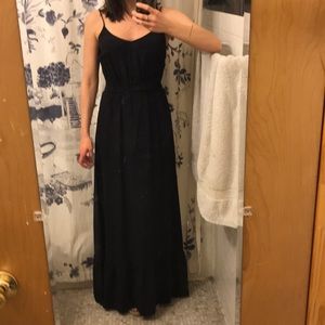 Cynthia Vincent black silk maxi dress